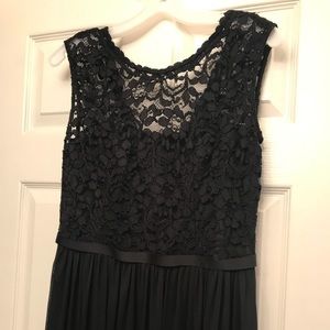 Evening Gown/Dress - Lace Top, Chiffon Bottom